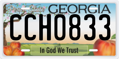GA license plate CCH0833
