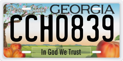 GA license plate CCH0839