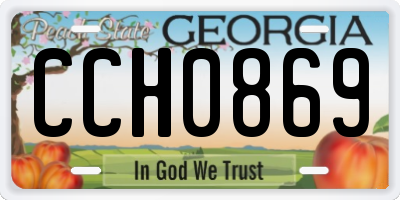 GA license plate CCH0869