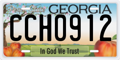 GA license plate CCH0912
