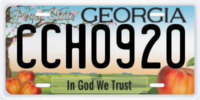 GA license plate CCH0920