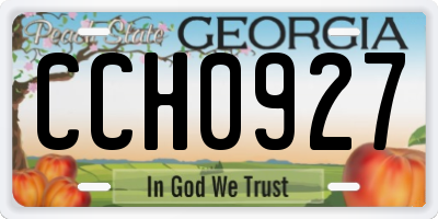 GA license plate CCH0927