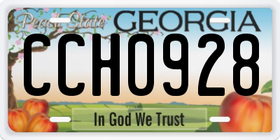 GA license plate CCH0928