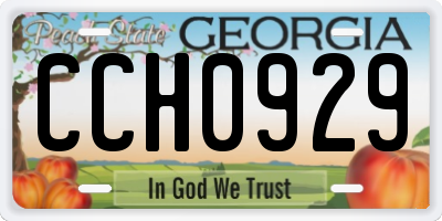 GA license plate CCH0929