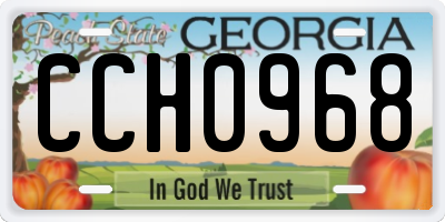 GA license plate CCH0968