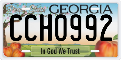 GA license plate CCH0992