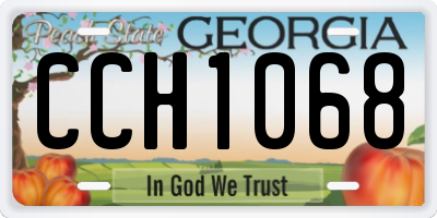 GA license plate CCH1068