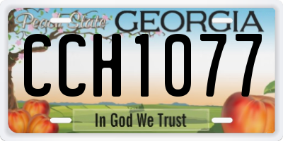 GA license plate CCH1077