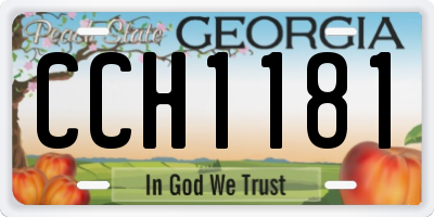 GA license plate CCH1181