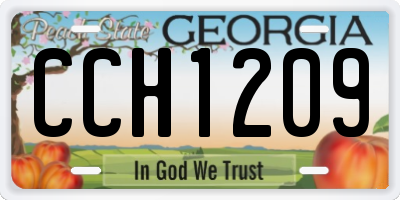 GA license plate CCH1209