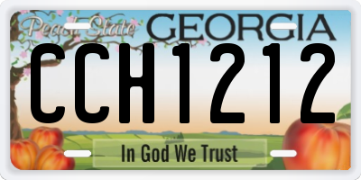 GA license plate CCH1212