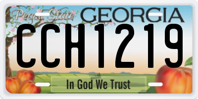 GA license plate CCH1219
