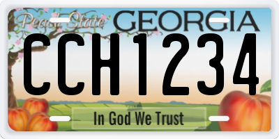 GA license plate CCH1234