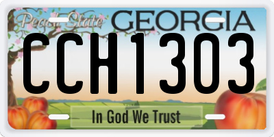 GA license plate CCH1303