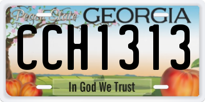 GA license plate CCH1313