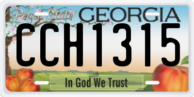 GA license plate CCH1315