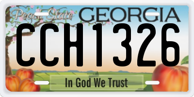 GA license plate CCH1326