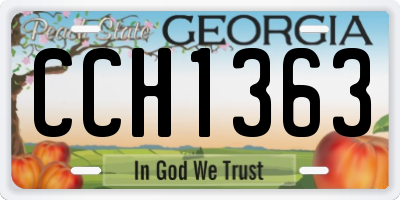 GA license plate CCH1363