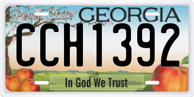 GA license plate CCH1392