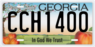 GA license plate CCH1400