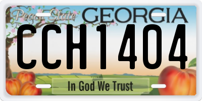 GA license plate CCH1404