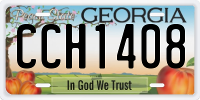 GA license plate CCH1408