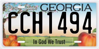 GA license plate CCH1494