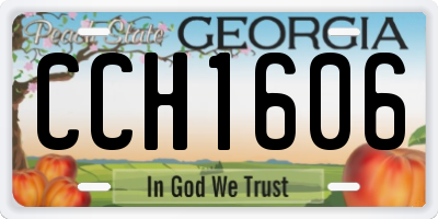 GA license plate CCH1606