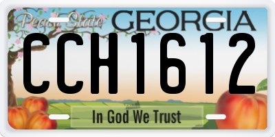 GA license plate CCH1612