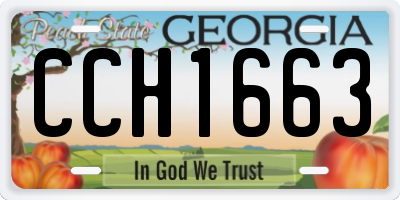 GA license plate CCH1663