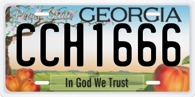 GA license plate CCH1666