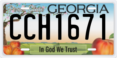 GA license plate CCH1671