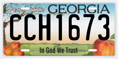 GA license plate CCH1673