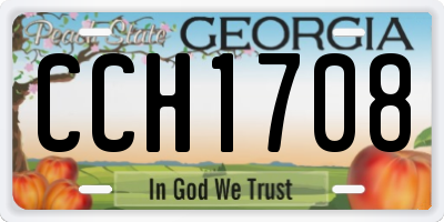 GA license plate CCH1708