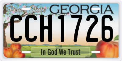 GA license plate CCH1726