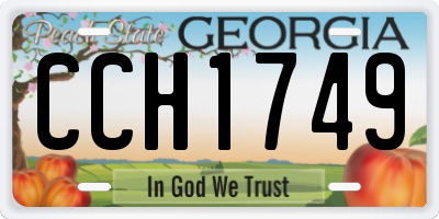 GA license plate CCH1749