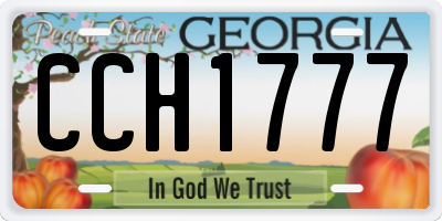 GA license plate CCH1777