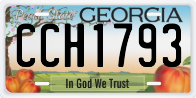 GA license plate CCH1793