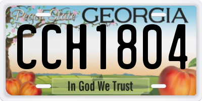 GA license plate CCH1804