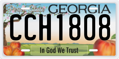 GA license plate CCH1808