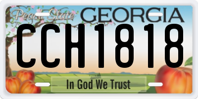 GA license plate CCH1818