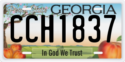 GA license plate CCH1837