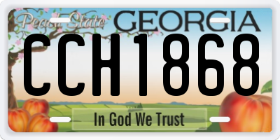 GA license plate CCH1868