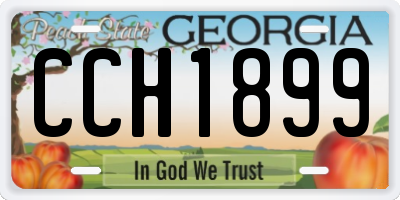 GA license plate CCH1899