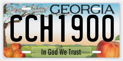 GA license plate CCH1900
