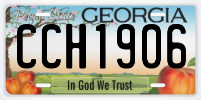 GA license plate CCH1906