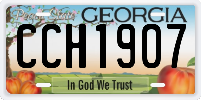 GA license plate CCH1907