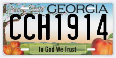 GA license plate CCH1914