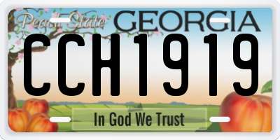 GA license plate CCH1919