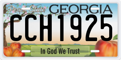 GA license plate CCH1925